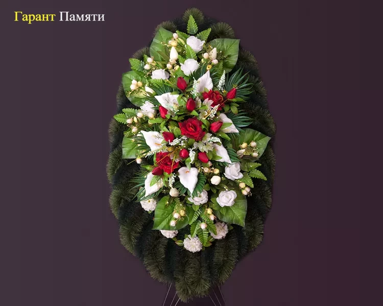 Венок Овал, двойной волан 038
